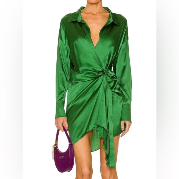 SER.O.YA Silk Midi Length Dress, deep green - Picture 7 of 16
